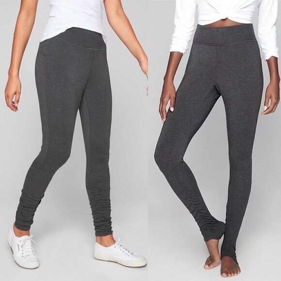 Athleta Restore‎ Slim Ruched Soft Leggings Womens XS High Waist Comfy Athleisure - Picture 1 of 10